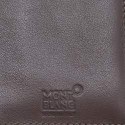 Montblanc Beige Croc Embossed Leather Meisterstuck Bifold Business Wallet
