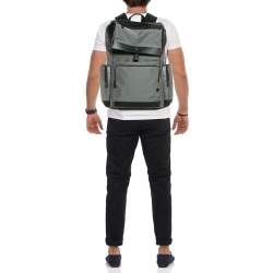 Montblanc Grey/Black Nylon and Leather Large Nightflight Backpack