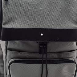 Montblanc Grey/Black Nylon and Leather Large Nightflight Backpack