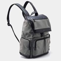 Montblanc Grey/Black Nylon and Leather Large Nightflight Backpack