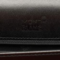 مملوكة مسبقًا Montblanc Black Leather Meisterstuck Triple Gusset Briefcase Bag