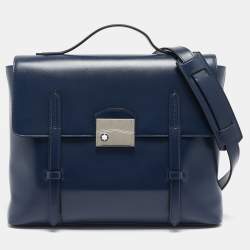 Pre Owned Montblanc Blue Leather Meisterstuck Neo Briefcase