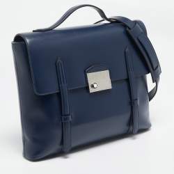 Pre Owned Montblanc Blue Leather Meisterstuck Neo Briefcase