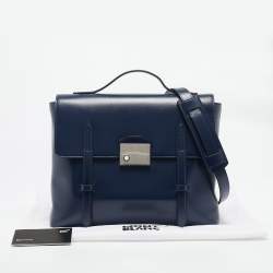 Pre Owned Montblanc Blue Leather Meisterstuck Neo Briefcase