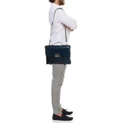 Pre Owned Montblanc Blue Leather Meisterstuck Neo Briefcase