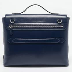 Pre Owned Montblanc Blue Leather Meisterstuck Neo Briefcase