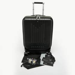 Pre Owned Montblanc Black Polycarbonate Front Pocket Cabin Trolley