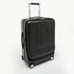 Pre Owned Montblanc Black Polycarbonate Front Pocket Cabin Trolley