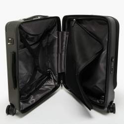 Pre Owned Montblanc Black Polycarbonate Front Pocket Cabin Trolley