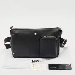 Pre Owned Montblanc Black Leather Meisterstuck Selection Soft Belt Bag