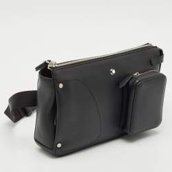 Pre Owned Montblanc Black Leather Meisterstuck Selection Soft Belt Bag