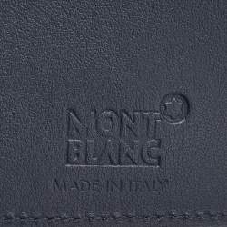 Pre Owned Montblanc Blue Croc Embossed Leather Meisterstuck Bifold Wallet