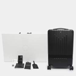 Pre Owned Montblanc Black Polycarbonate Cabin Compact Trolley 55CM