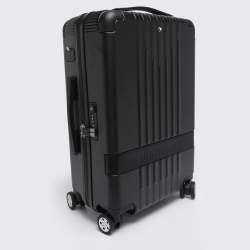 Pre Owned Montblanc Black Polycarbonate Cabin Compact Trolley 55CM