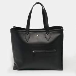 Pre Owned Montblanc Black Leather Meisterstuck Soft Tote
