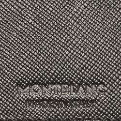 Pre Owned محفظة مون بلان سارتوريال 12 CC مع جيب عرض ثنائي الطي جلد أسود