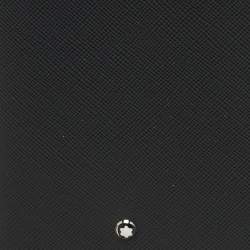 Pre Owned محفظة مون بلان سارتوريال 12 CC مع جيب عرض ثنائي الطي جلد أسود