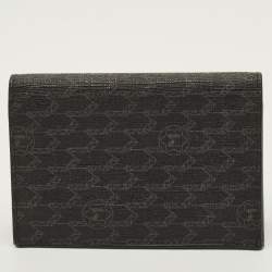 Pre Owned Montblanc Meisterstuck Black/Grey M Gram Coated Canvas Business Card Holder
