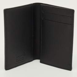 Pre Owned Montblanc Meisterstuck Black/Grey M Gram Coated Canvas Business Card Holder