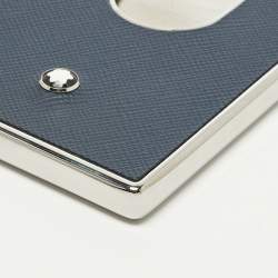 مملوكة مسبقًا علبة بطاقات صلبة من جلد أزرق مون بلان سارتوريال