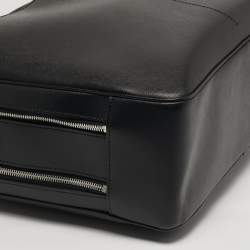 Pre Owned Montblanc Sartorial Double Zip Black Leather Briefcase