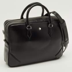 مملوكة مسبقًا حقيبة مستندات مون بلان ميسترستك جلد أسود