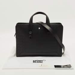 مملوكة مسبقًا حقيبة مستندات مون بلان إكستريم 3.0 جلد أسود نحيفة