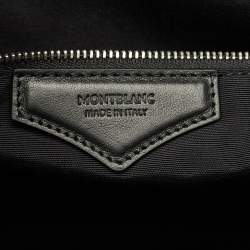 مملوكة مسبقًا حقيبة عمل مون بلان سارتوريال دابل زيب جلد أسود