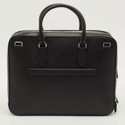 مملوكة مسبقًا حقيبة عمل مون بلان سارتوريال دابل زيب جلد أسود