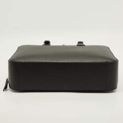 مملوكة مسبقًا حقيبة عمل مون بلان سارتوريال دابل زيب جلد أسود