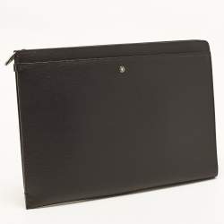 Pre Owned Montblanc 4810 Westside Black Zip Around Clutch