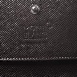 Montblanc Dark Brown/Beige Signature Coated Canvas Flap Card Holder