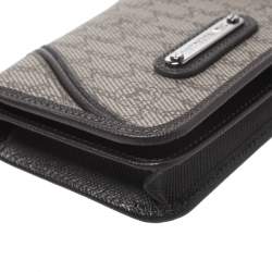Montblanc Dark Brown/Beige Signature Coated Canvas Flap Card Holder