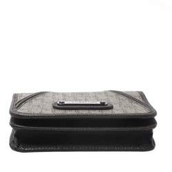 Montblanc Dark Brown/Beige Signature Coated Canvas Flap Card Holder