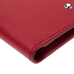 Pre Owned Montblanc Red Leather Sartorial Wallet 6CC