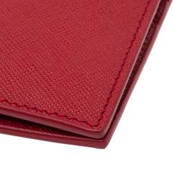 Pre Owned Montblanc Red Leather Sartorial Wallet 6CC