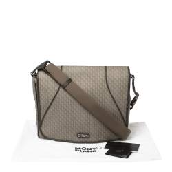 MontBlanc Brown Coated Canvas and Leather Flap Messenger Bag