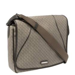 MontBlanc Brown Coated Canvas and Leather Flap Messenger Bag