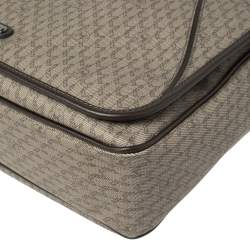 MontBlanc Brown Coated Canvas and Leather Flap Messenger Bag
