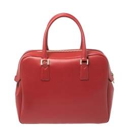 Pre Owned Montblanc Red Leather Sartorial Briefcase