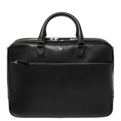 Pre Owned Montblanc Black Leather Large Sartorial Document Briefcase