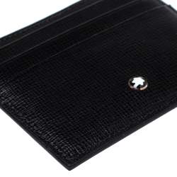 Pre Owned Montblanc Black Leather Meisterstuck Card Holder 6CC