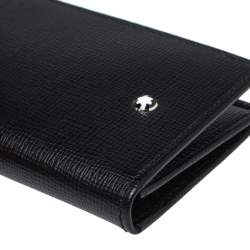 Pre Owned Montblanc Black Leather Meisterstuck Business Card Holder