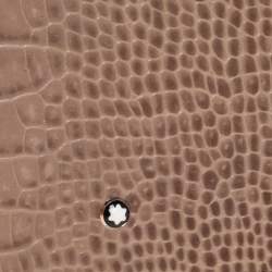 مملوكة مسبقًا محفظة مون بلان جلد نقشة التمساح بيج مايسترستاك بدبوس نقود