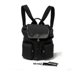 Montblanc Black Nylon and Leather Small Sartorial Jet Backpack