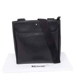 مملوكة مسبقًا حقيبة ماسنجر مون بلان مظروف سارتوريال متوسط جلد أسود