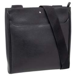 مملوكة مسبقًا حقيبة ماسنجر مون بلان مظروف سارتوريال متوسط جلد أسود