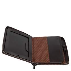 Montblanc Mocha Brown Croc Embossed Leather Meisterstuck Zip Business Companion Clutch