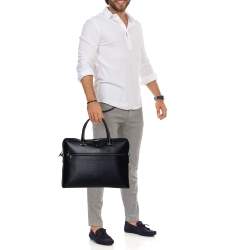 Pre Owned Montblanc Black Leather 4810 Westside Slim Document Case