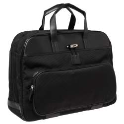 مملوكة مسبقًا Montblanc Black Nylon and Leather Nightflight Holdall Briefcase